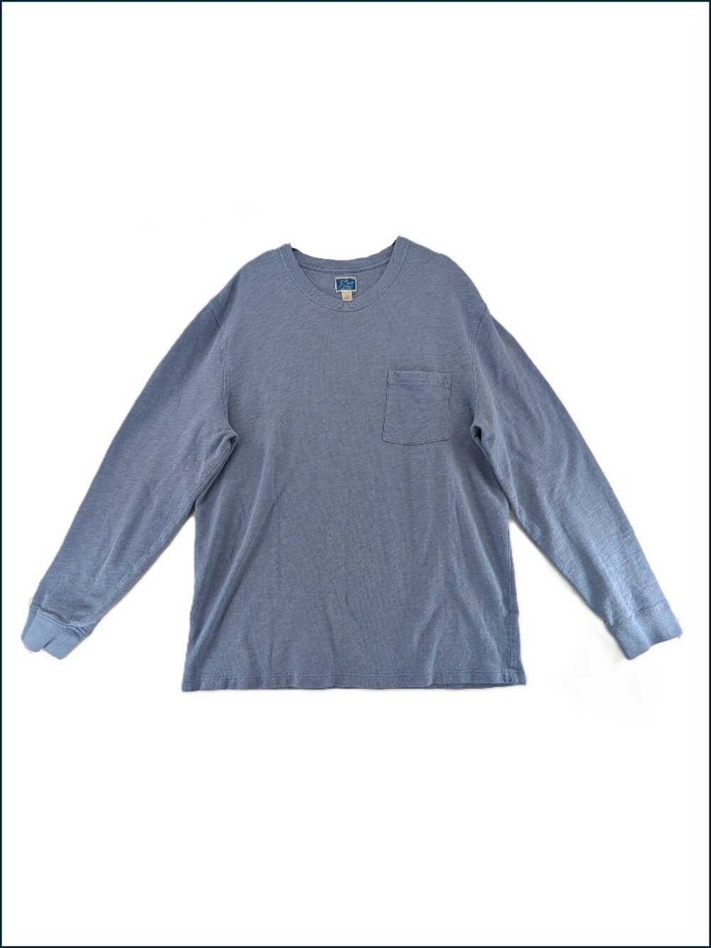 J. Crew Shirt Sweatshirt Mens Sz L Re-imagined Knit Goods Blue Pullover Pocket